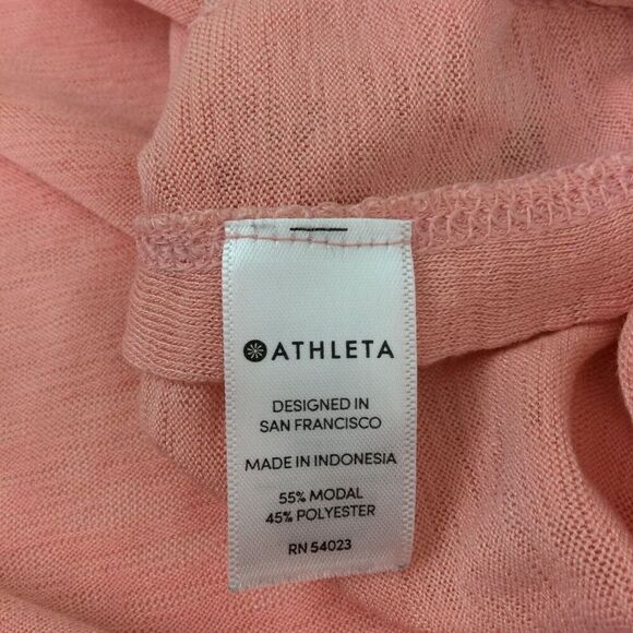 Athleta Womens Breezy Curved Hem Lightweight Soft Stretchy Slub Knit Tee Pink M - Picture 9 of 10